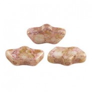 Les perles par Puca® Delos kralen Opaque mix rose/gold ceramic look 03000/15695